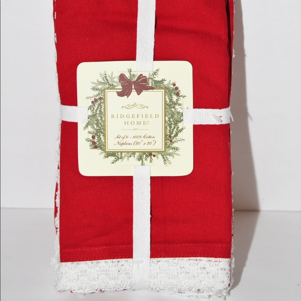 Ridgefield Home Napkins Crochet Lace Trim.